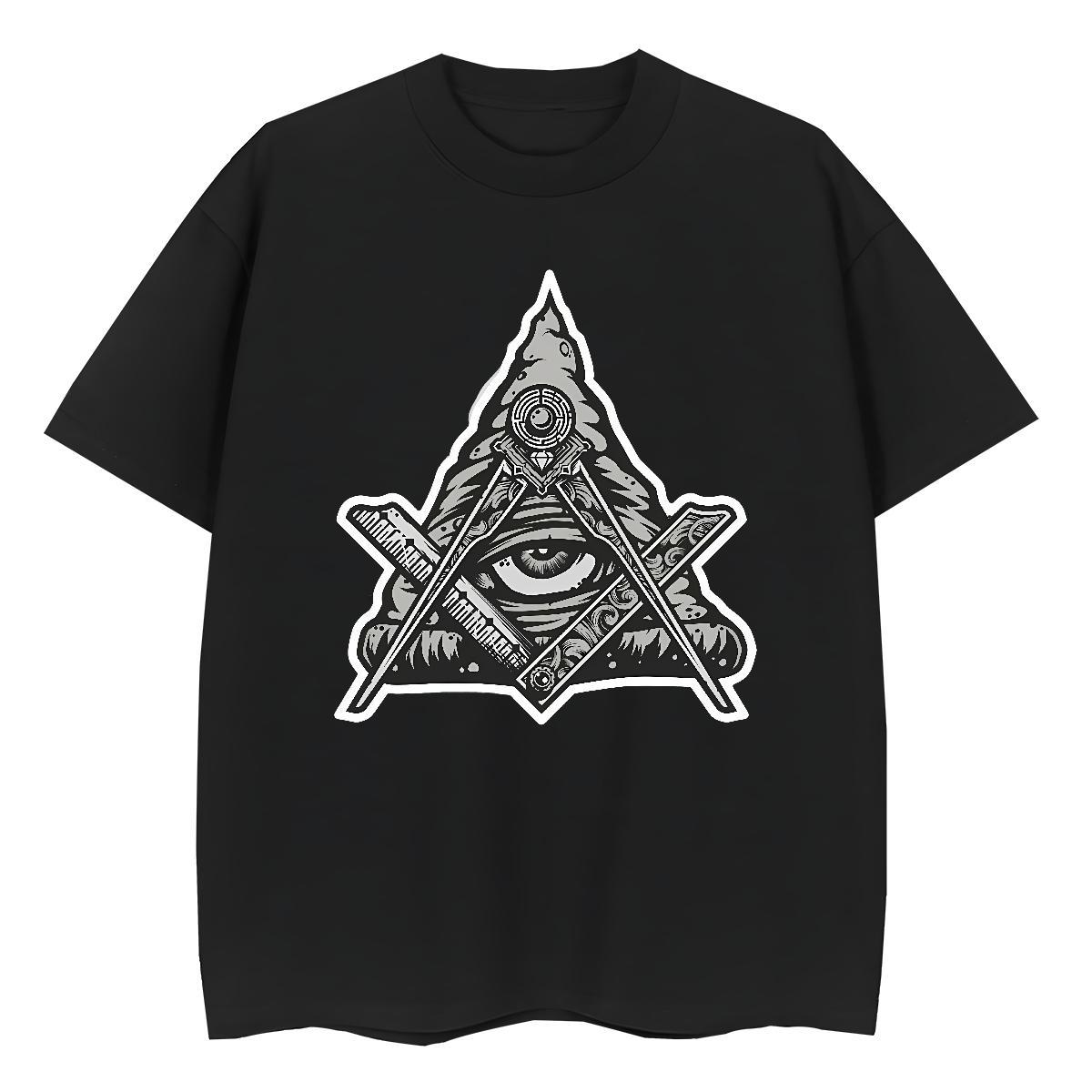 Popular Men T Shirts 230g 100% Cotton eye of the devil Street wear Hip Hop Oversized 3XL 4XL O Neck Short Sleeves Men Tops Tees Brand Tops Shirt
