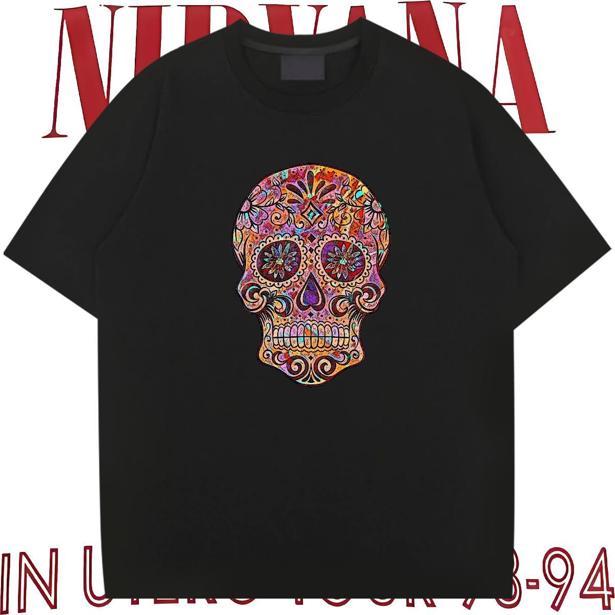 Loose Fit T-Shirts for Men 100% Cotton 230g skull Summer Casual Custom Anime Crew Neck Breathable Tshirt for Man Woman New Polos