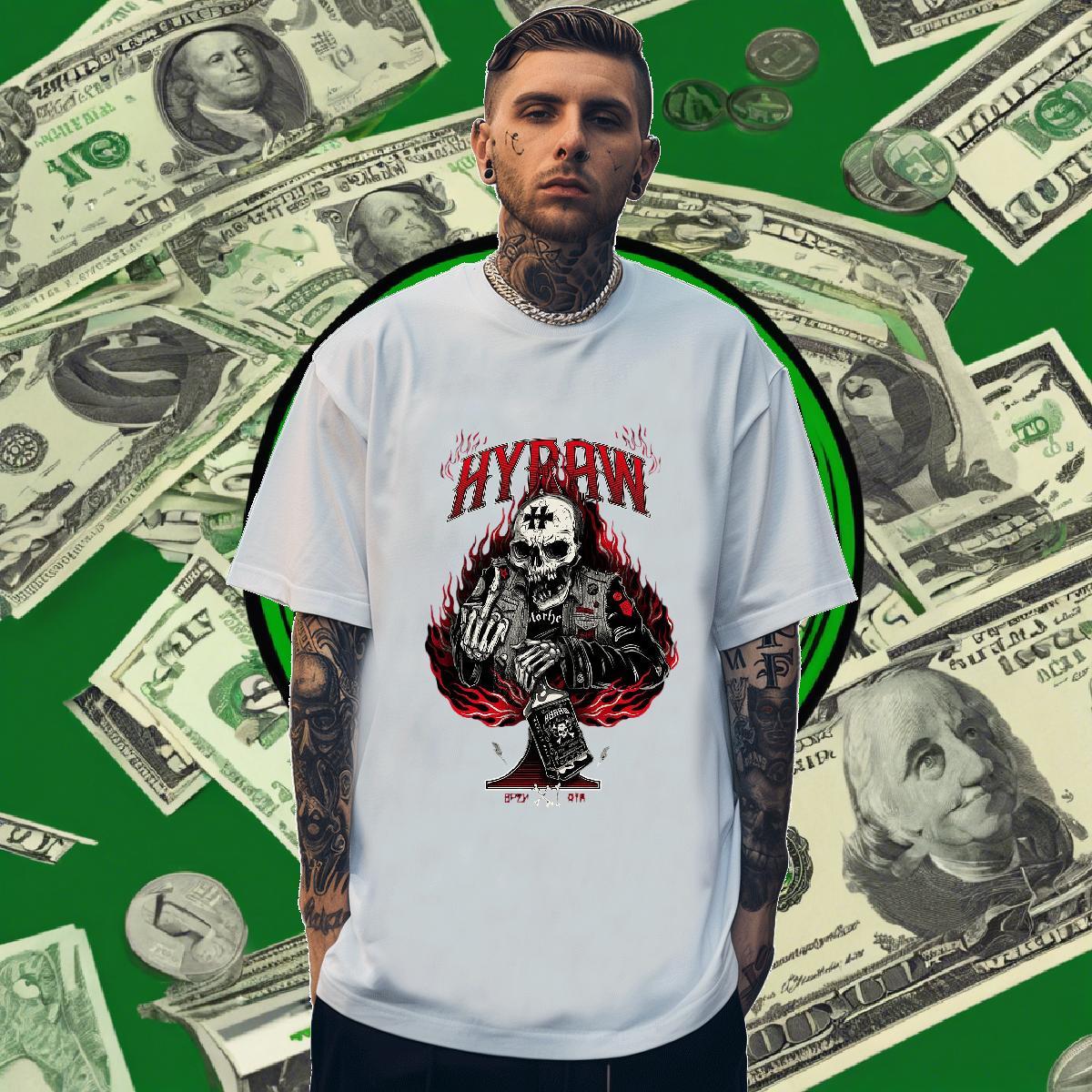 Designer T shirt 100% Cotton 230g skull Casual Daily Wear DIY Logo Oversized Breathable Short Sleeve Men Clothes T-Shirt Fashion Casual Top Tees