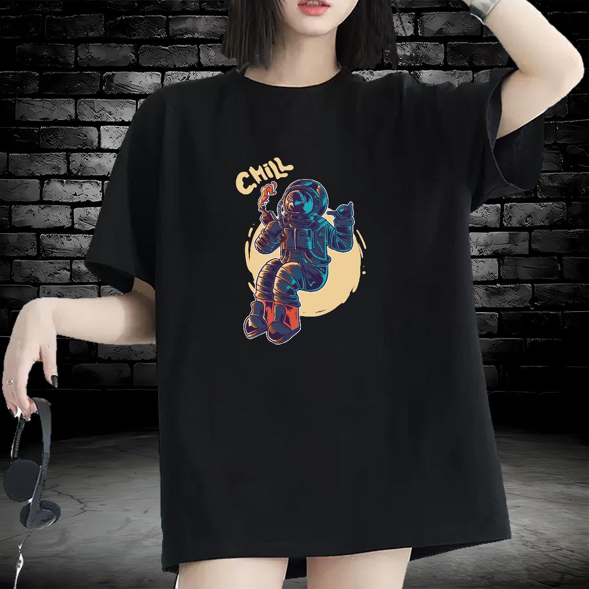 Unisex Womens Tshirts 230g 100% Cotton universe Sports Street Wear T-Shirts for Women Short Sleeve O-Neck Custom Printing Tops