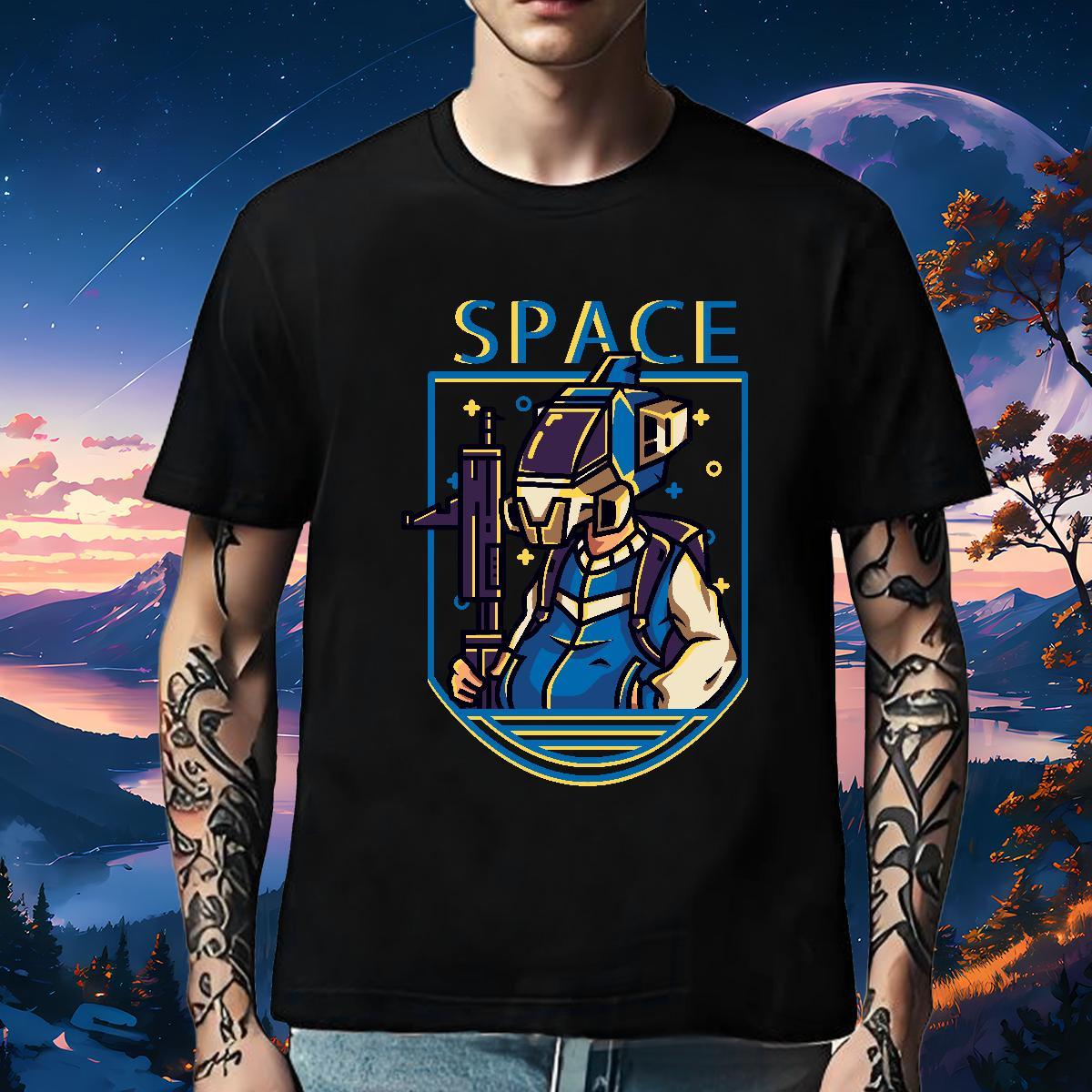Classic T Shirt For Man 230g Pure Cotton robot Casual Beach Oversized 4XL Round Neck Short Sleeve Tshirt for Man Woman Brand Tee Shirt