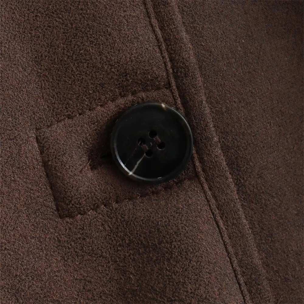 womens fur integrated loose thick doublesided jacket 240824