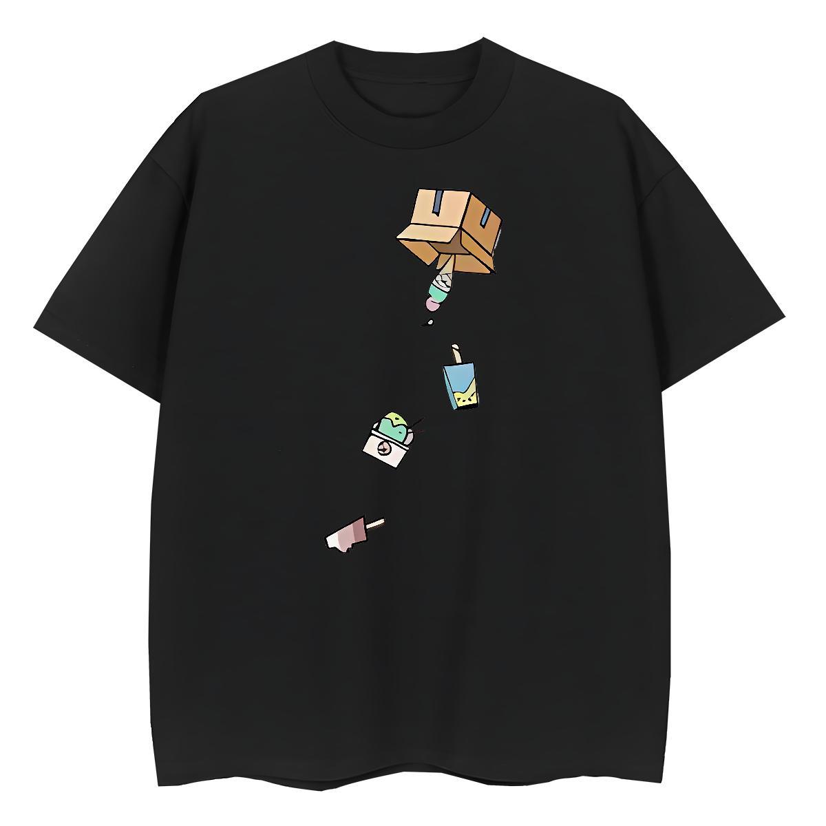 Loose Women Tshirts 230g Cotton painting Hip Hop Street Woman T Shirts O Neck Short Sleeves Anime Oversized Tee Shirt