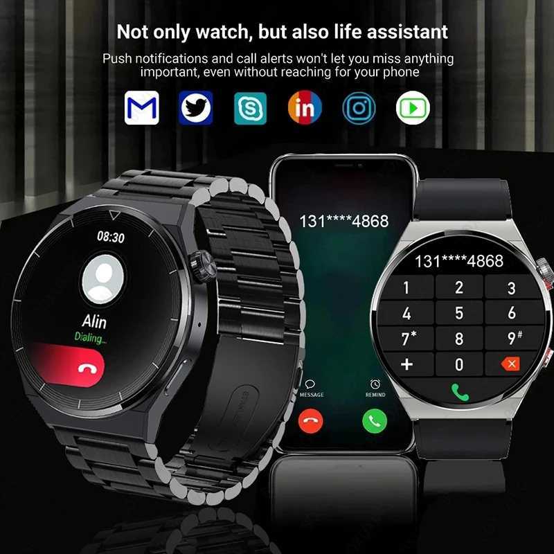 For Huawei XM NFC Smart Watch Men GT3 Pro AMOLED 390*390 HD Screen Heart Rate Bluetooth Call IP68 Waterproof SmartWatch M240824