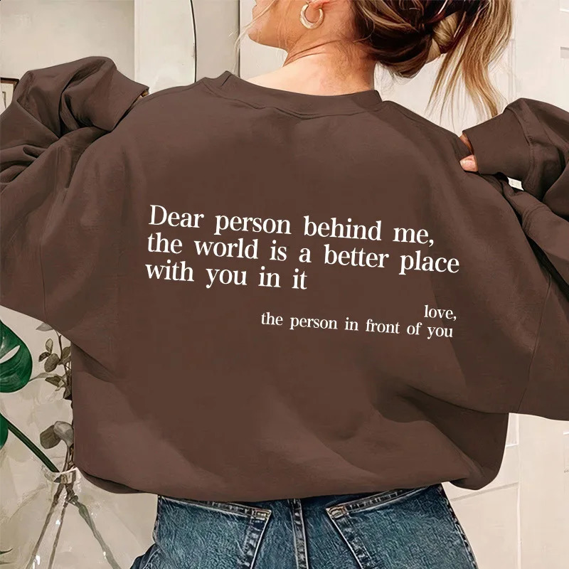 you ary enght fashion casual back collar plus velvet round collar letter printed sweater womens foreign trade tops 240824