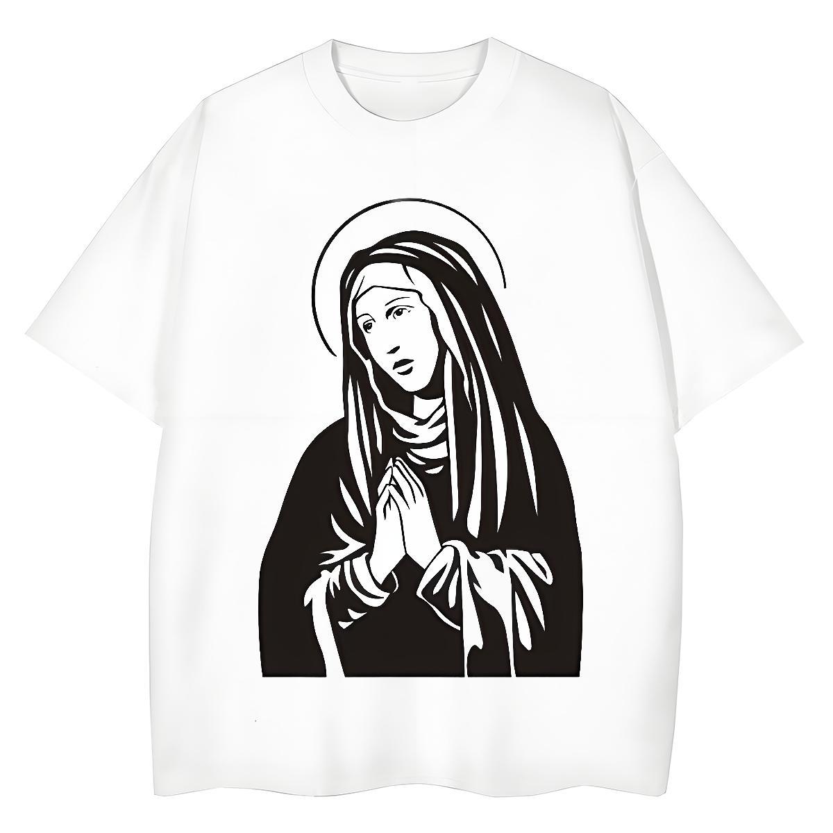 Loose Tshirt for Man Woman 230g Cotton nun Daily Outfit T shirt Short Sleeve O-Neck Black White Tshirts