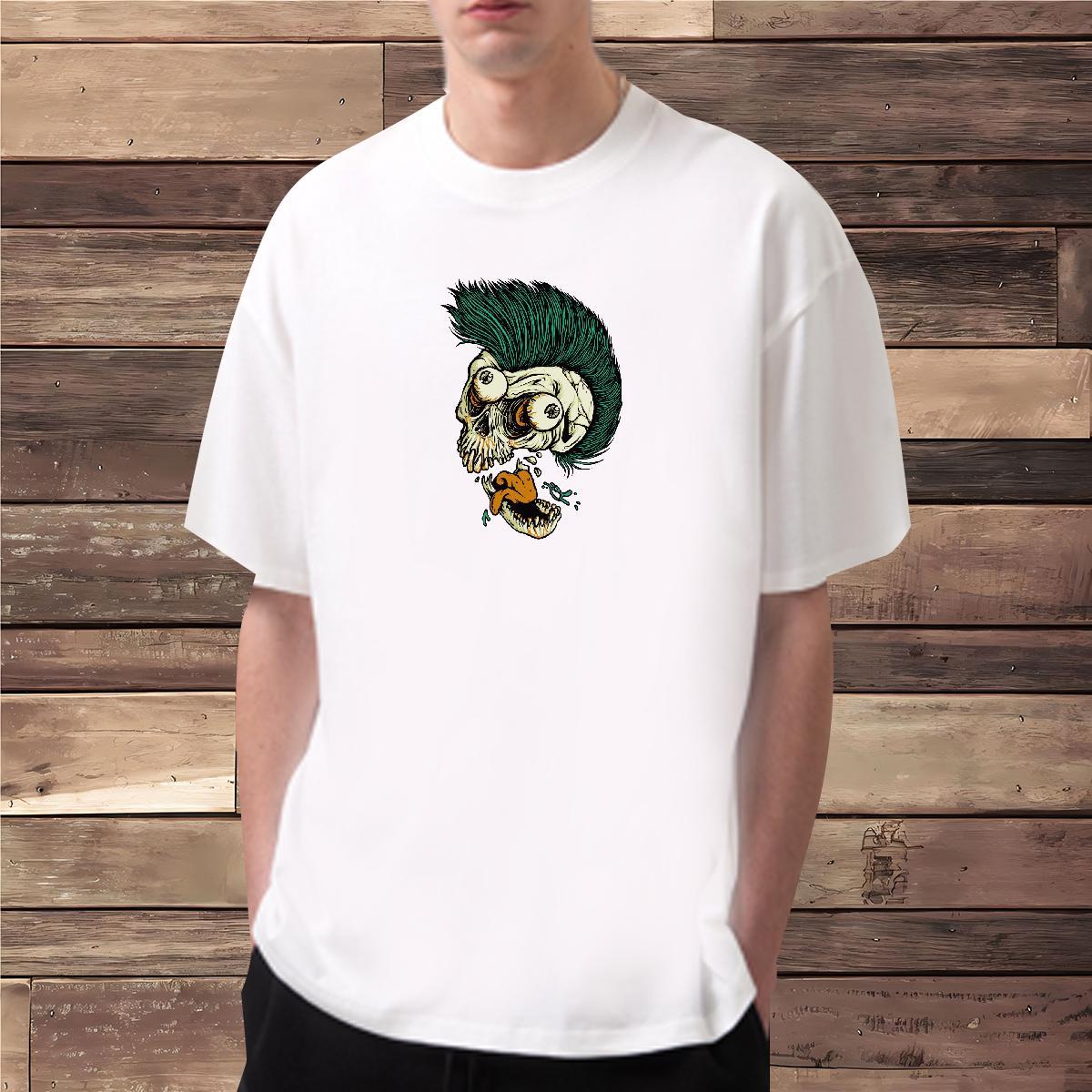 High Quality T Shirt For Man 230g 100% Cotton skull Outdoor Custom Printing Breathable Short Sleeve Men Tees New Top Tees