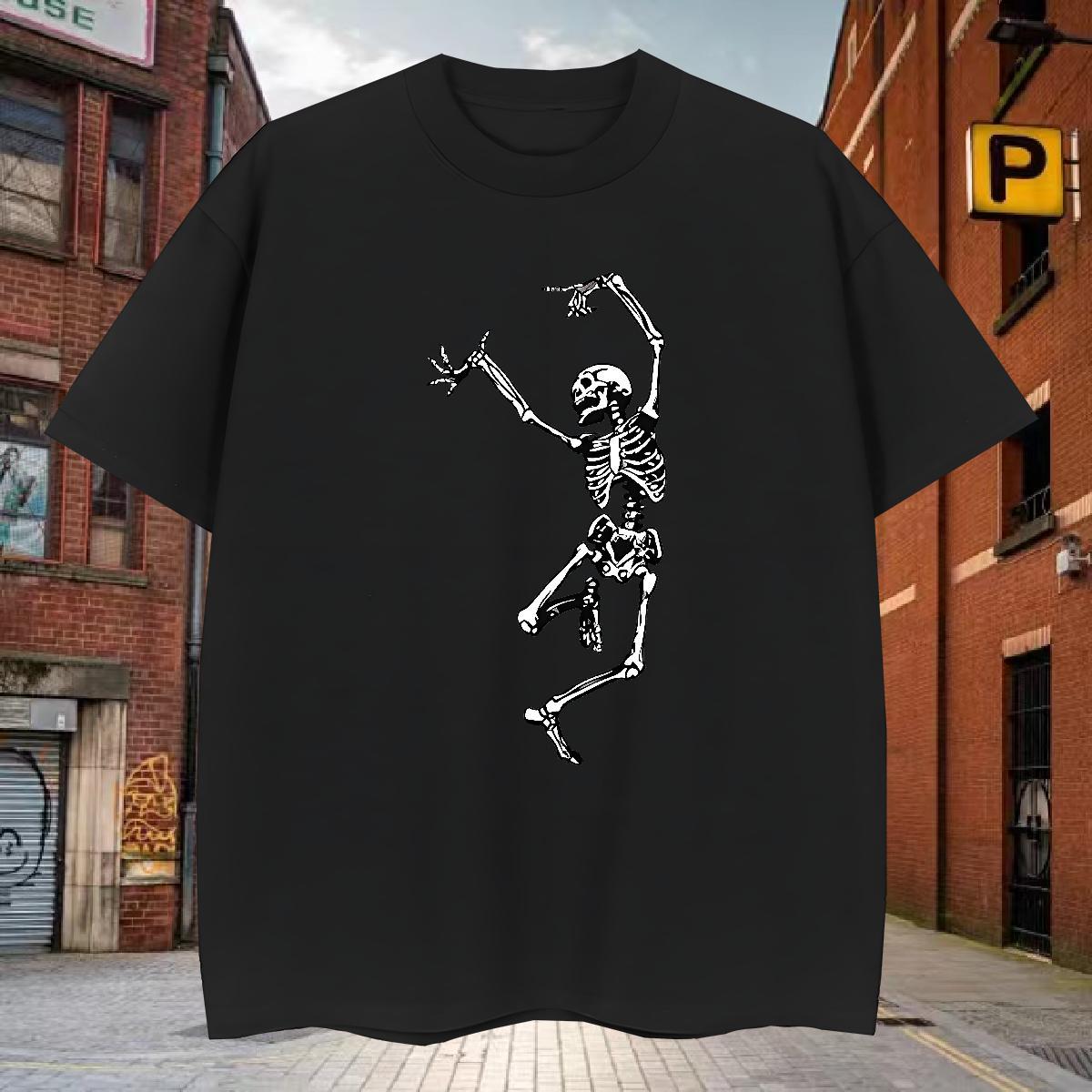 Designer T-Shirts for Men 100% Cotton 230g skull Daily Outfit Graphic Breathable Short Sleeve Mens Tshirts Free Shipping Tees