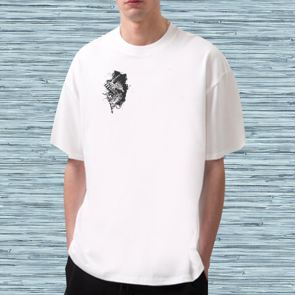 Loose T Shirts Men 230g 100% Cotton skull Outdoor Custom Printing Breathable Mens Tshirts 2024 DIY Tees Shirts