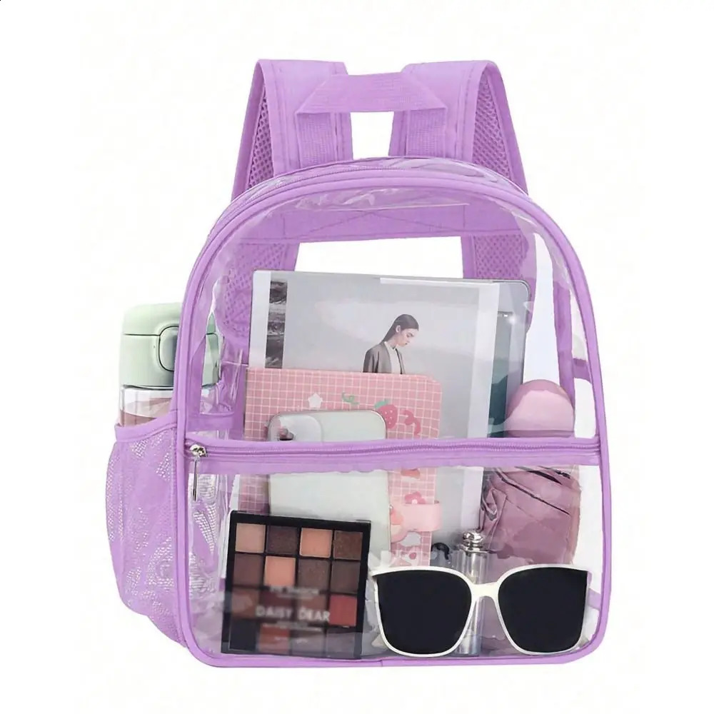 Small Clear Bags Backpack Transparent PVC Backpack Summer Waterproof Beach Cell Phone bag for Travel School Storage Backbags 241223