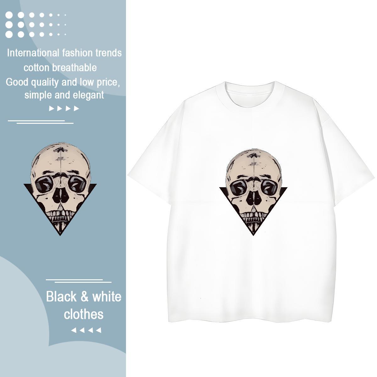Designer T Shirts Men 100% Cotton 230g skull Street Custom Anime Pure Cotton Tshirts Designer Fashion Clothings
