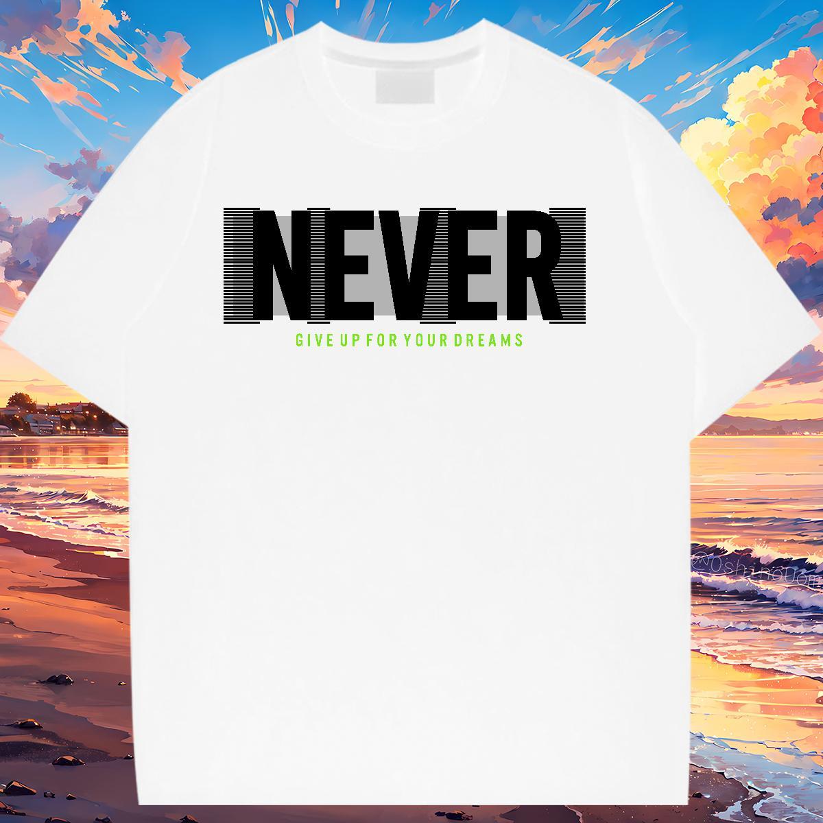 Loose fit Woman Tshirt 100% Cotton 230g never Daily Outfit T-Shirts for Women Short Sleeve O-Neck Cartoon Print Clothes