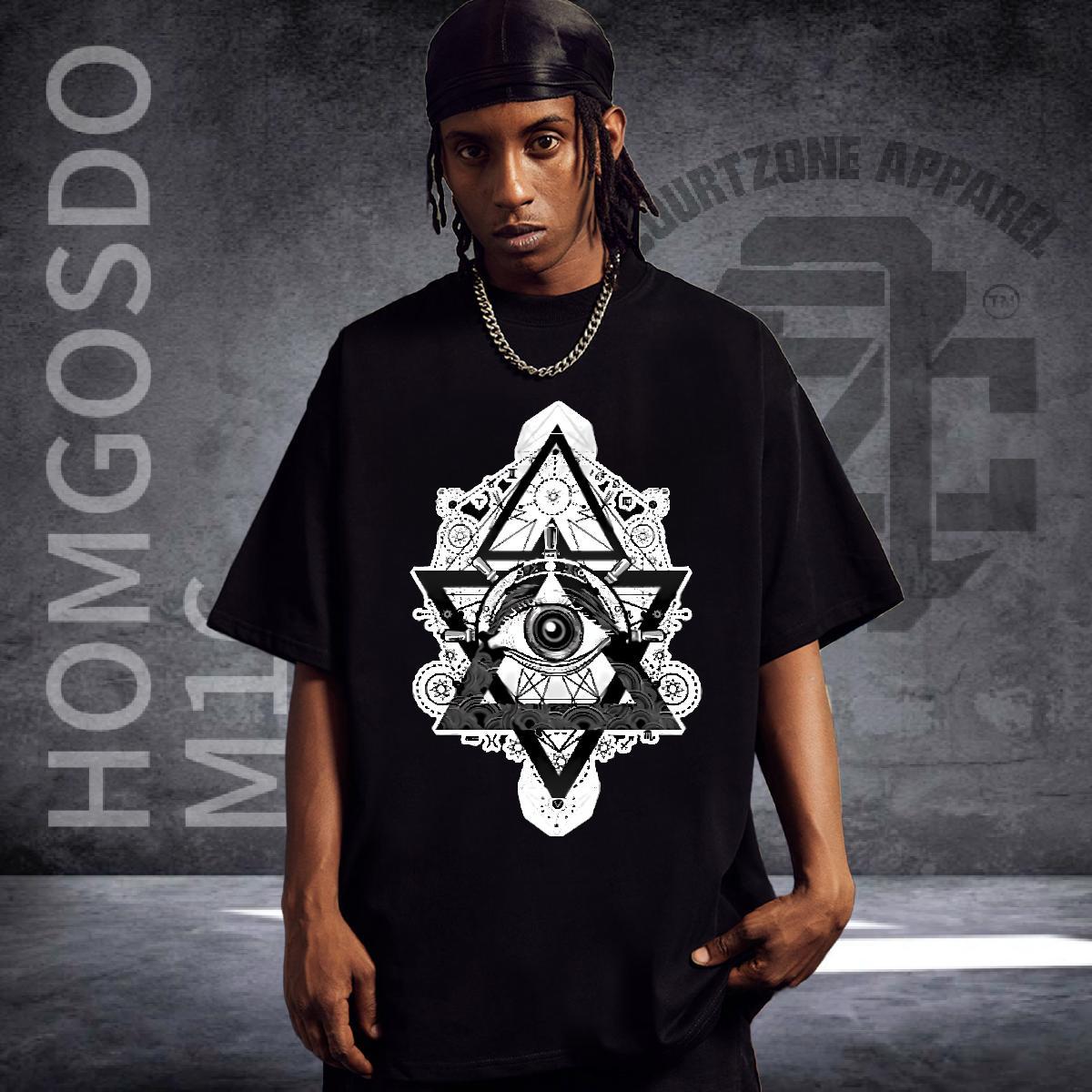 Cool T-Shirts for Men 100% Cotton 230g eye of the devil Summer Casual Custom Print Plus Size Pure Cotton Men Tshirts Stylist Tees Shirts