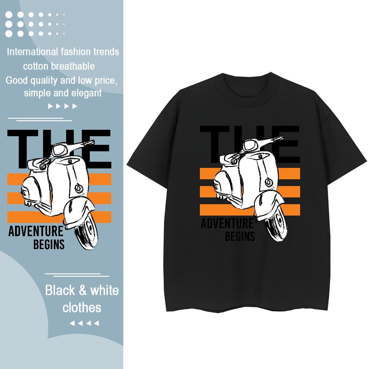 Wholesale T-Shirts for Men 230g Cotton Motorcycle Summer Casual Customized Breathable Soft Tshirts Fashion New Tops Tees