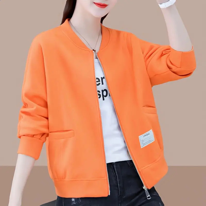Womens Plus Size Womens Hoodie Womens Short Style Spring and Autumn Korean Loose Fit Slimming Ins Trendy Cardigan Jacket 240824