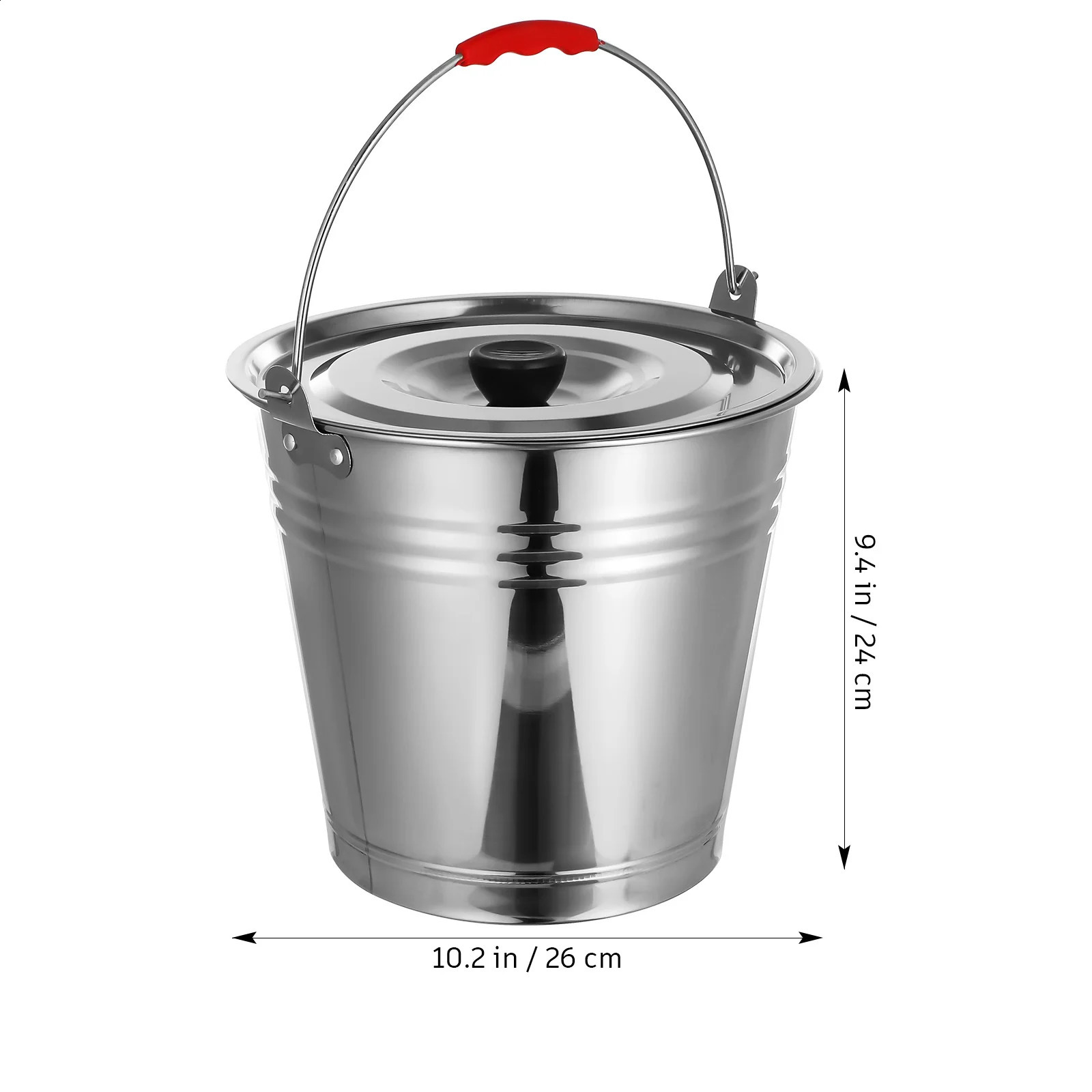 Stainless steel square plastic metal paint household bucket with lid milk cube 240824