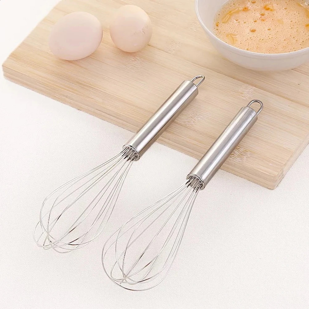8/10/12 inches Stainless Steel Balloon Wire Whisk Manual Egg Beater Mixer Kitchen Baking Utensil Milk Cream Butter Whisk Mixer 240824