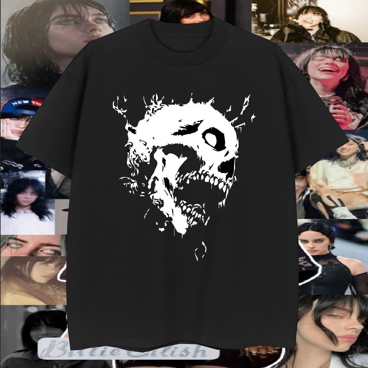 Soft Mens T Shirts 100% Cotton 230g skull Anime Printing Street Custom Print Oversized O-Neck Short Sleeve Men Clothes T-Shirt Factory Direct Tee Shir