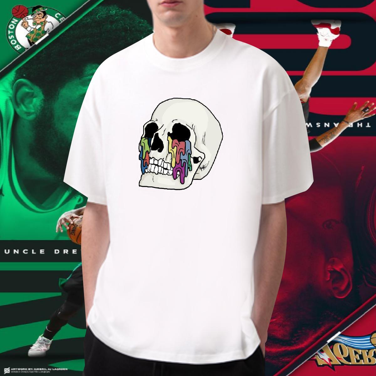 Unisex Man T Shirts 230g 100% Cotton skull Street Wear Oversized 3XL 4XL Breathable Crew Neck Men Clothes T-Shirt New Designer Tops