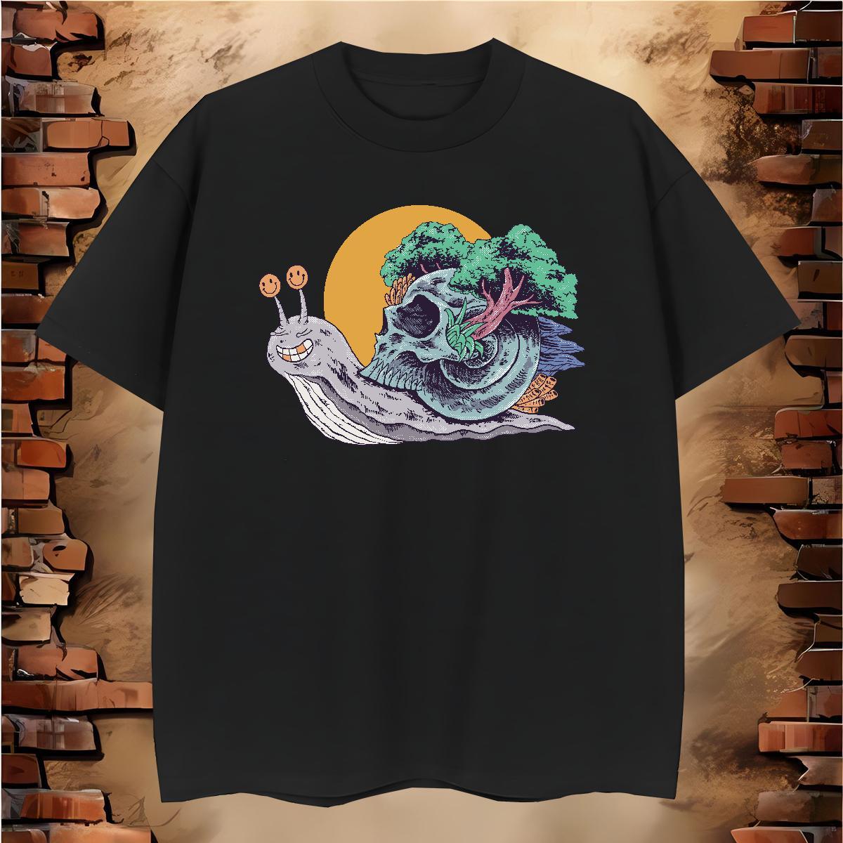 Comfortable Man T Shirts 230g Pure Cotton skull Summer Casual Customized Print Breathable Short Sleeve Men Tees Casual New Tshirts