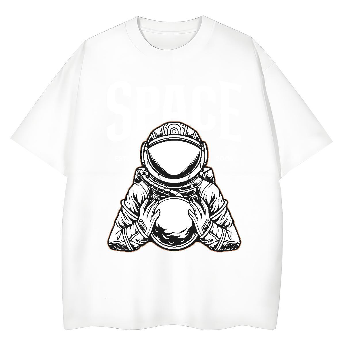 Lady Tshirt for Man Woman 230g Cotton cosmonaut Spring Summer Woman T Shirts Breathable Soft Custom Printing Clothings