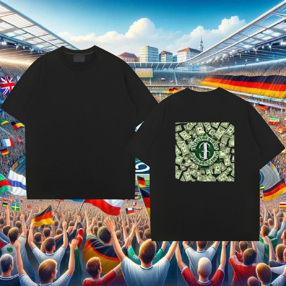 Loose T shirt 230g 100% Cotton cash Street Casual Cartoon Printing L-4XL Short Sleeve O-Neck Men Tees Free Shipping Clothes