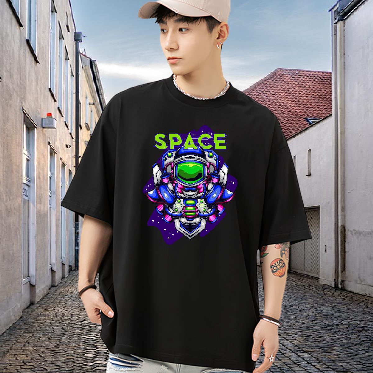 Soft T Shirt For Man 100% Cotton 230g ET Casual Daily Wear Cartoon Print O Neck Short Sleeves Men Tshirts Classic Tops