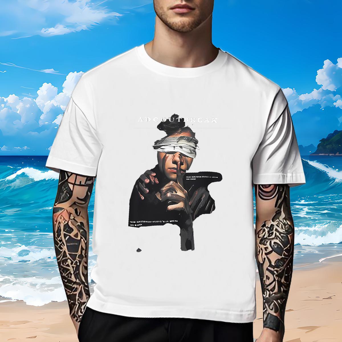High Quality T shirt 230g 100% Cotton portrait Sport Black Oversized Breathable Crew Neck Tshirts Fashion Designer Wear