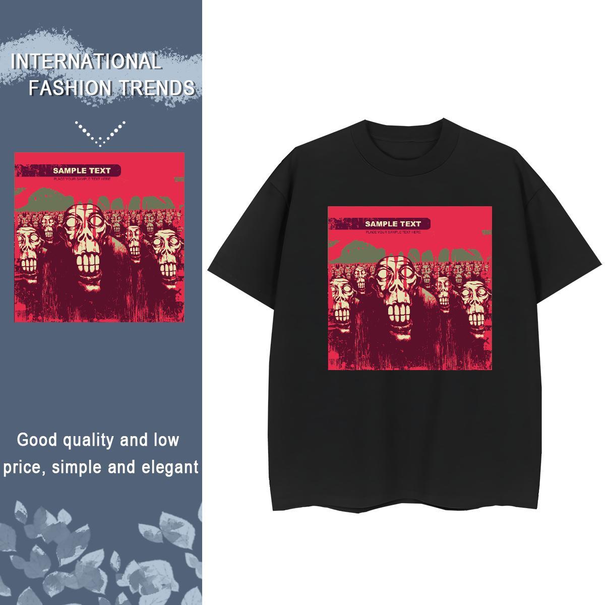 Designer Women Tees 230g Cotton scary Summer Casual T shirt Breathable Short Sleeve DIY Anime Top Tees