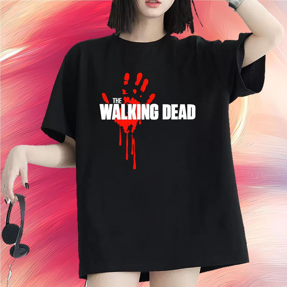5A Women Tees 230g Pure Cotton scary Casual Sport T shirt Short sleeve Soft DIY Printed Polos