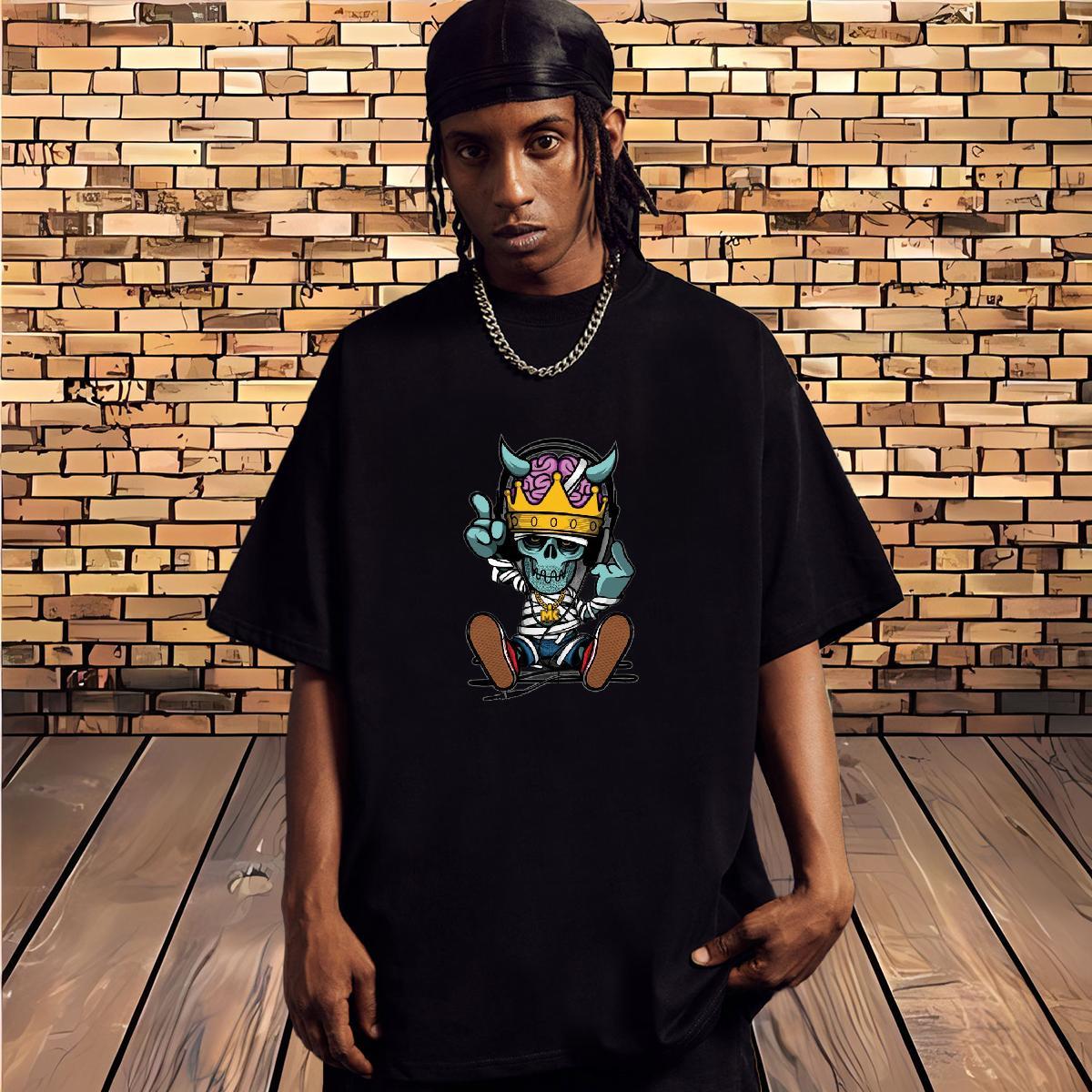 Cool Design Mens T Shirts 230g 100% Cotton skull Home Outdoor Graphic Crew Neck Breathable Couples T Shirts Fashion Casual Tees