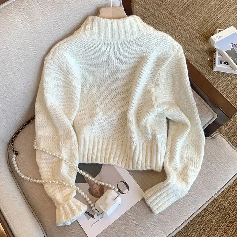 Fashion Sequin Knitwear Woman clothing Stand Collar Zipper Women Sweater Cardigan Long Sleeve Soft Sweater Coat Spring Autumn 240824