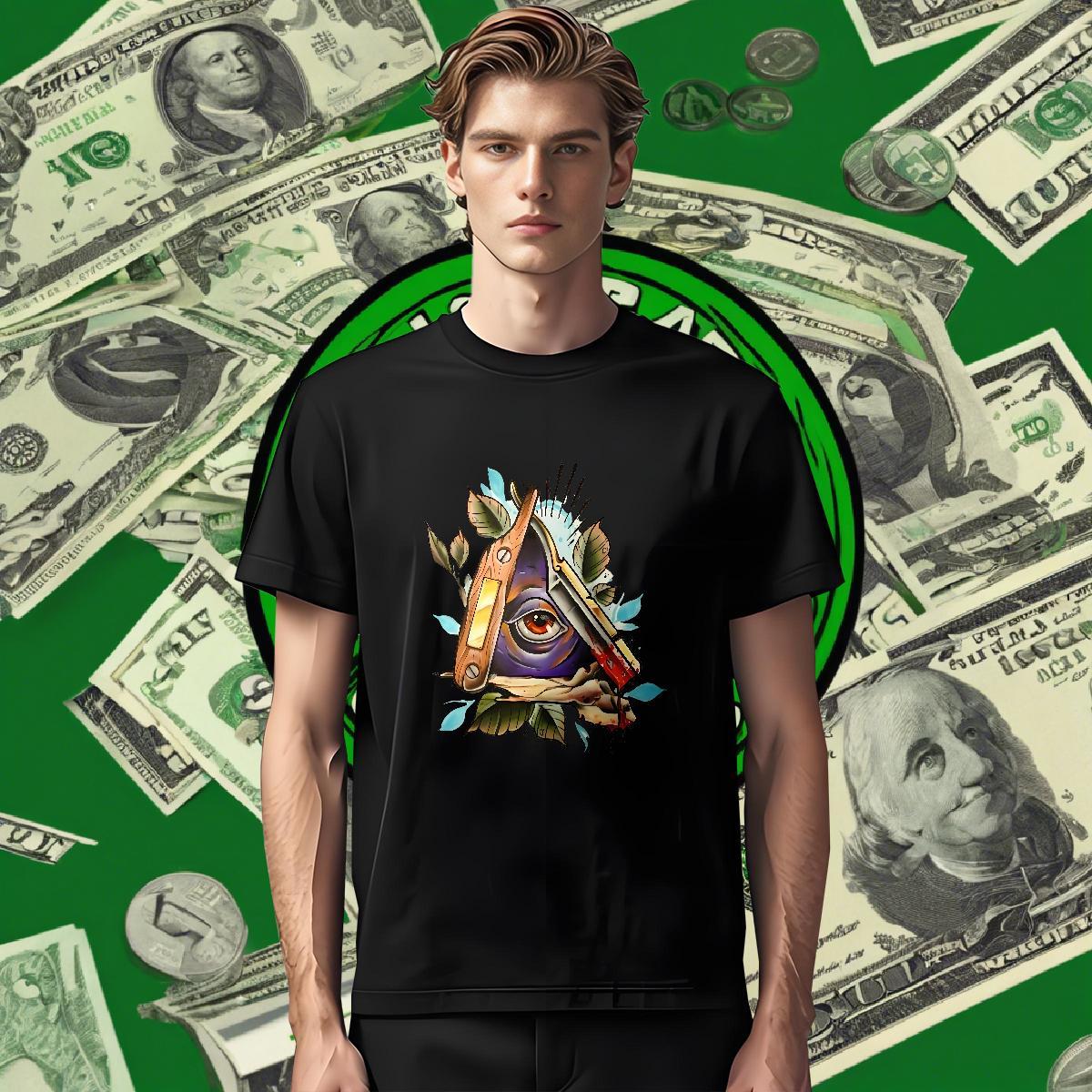 Soft T shirt 230g Cotton eye of the devil Casual Daily Wear Custom Anime Breathable Tshirts Wholesale Tops Tees