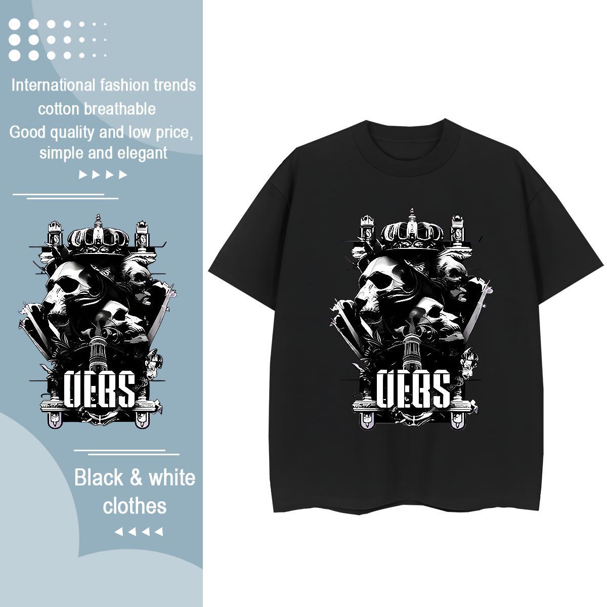 TOP Quality Men T Shirts 100% Cotton 230g skull Summer Casual Custom Big Size Crew Neck Breathable Men Tops Tees Factory Direct Tees Shirts