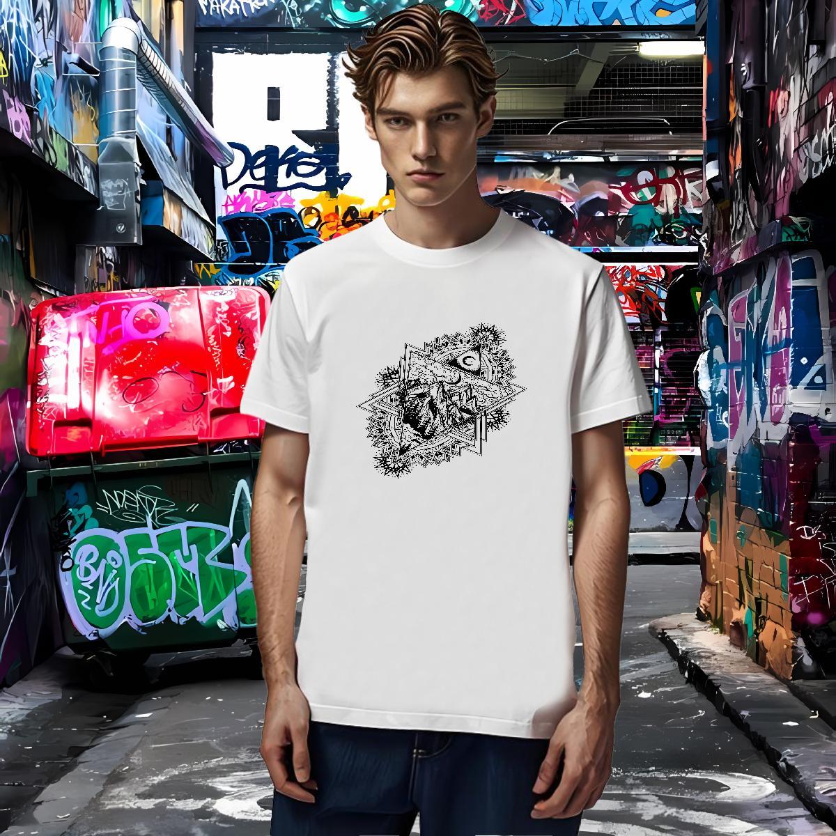 Wholesale Men T Shirts 100% Cotton 230g eye of the devil Beach Custom Print Oversized Round Neck Short Sleeve Men Tops Tees New Designer Clothings