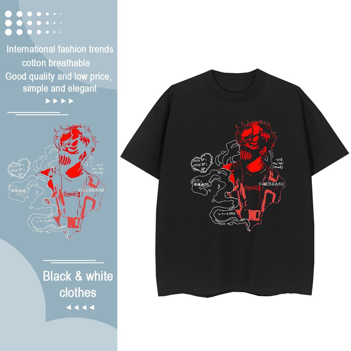 Soft Woman Tshirt 230g Pure Cotton blood Street Casual Woman T Shirts O Neck Short Sleeves Cartoon Floral Printing Tops