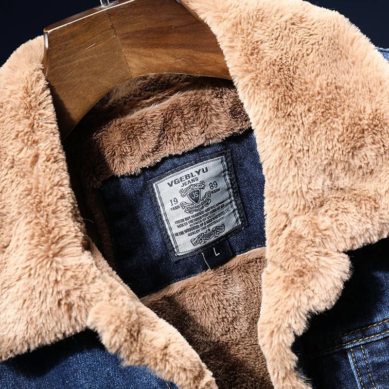 Winter Mens Warm Cowboy Jacket Fashion Casual Wool Thick Jeans Coat High Quality Clothing 240824