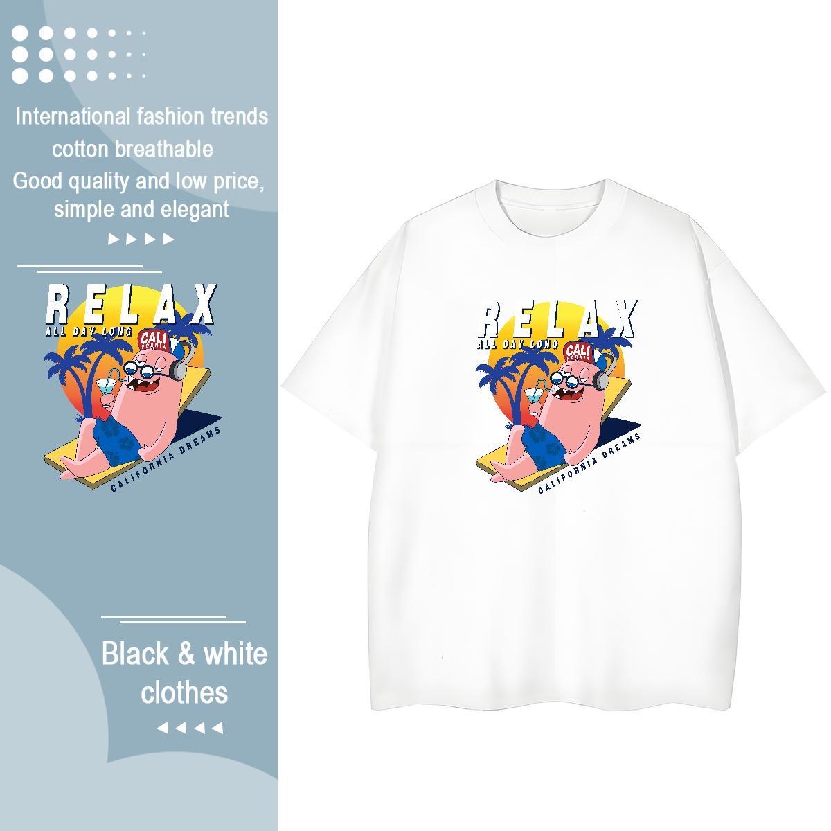 Lady Couples T Shirts 230g Cotton America Casual Daily Wear T-Shirts Crew Neck Breathable Custom Print Plus Size Tshirts