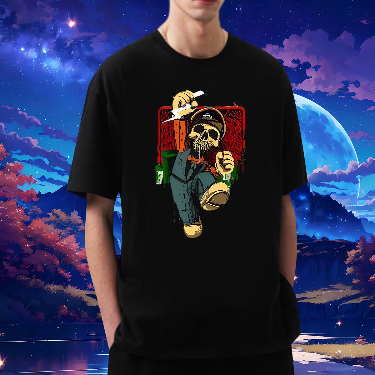 Loose Fit T shirt 100% Cotton 230g skull Spring Summer Plus Size Custom Round Neck Short Sleeve Men Clothes T-Shirt Stylist Polos