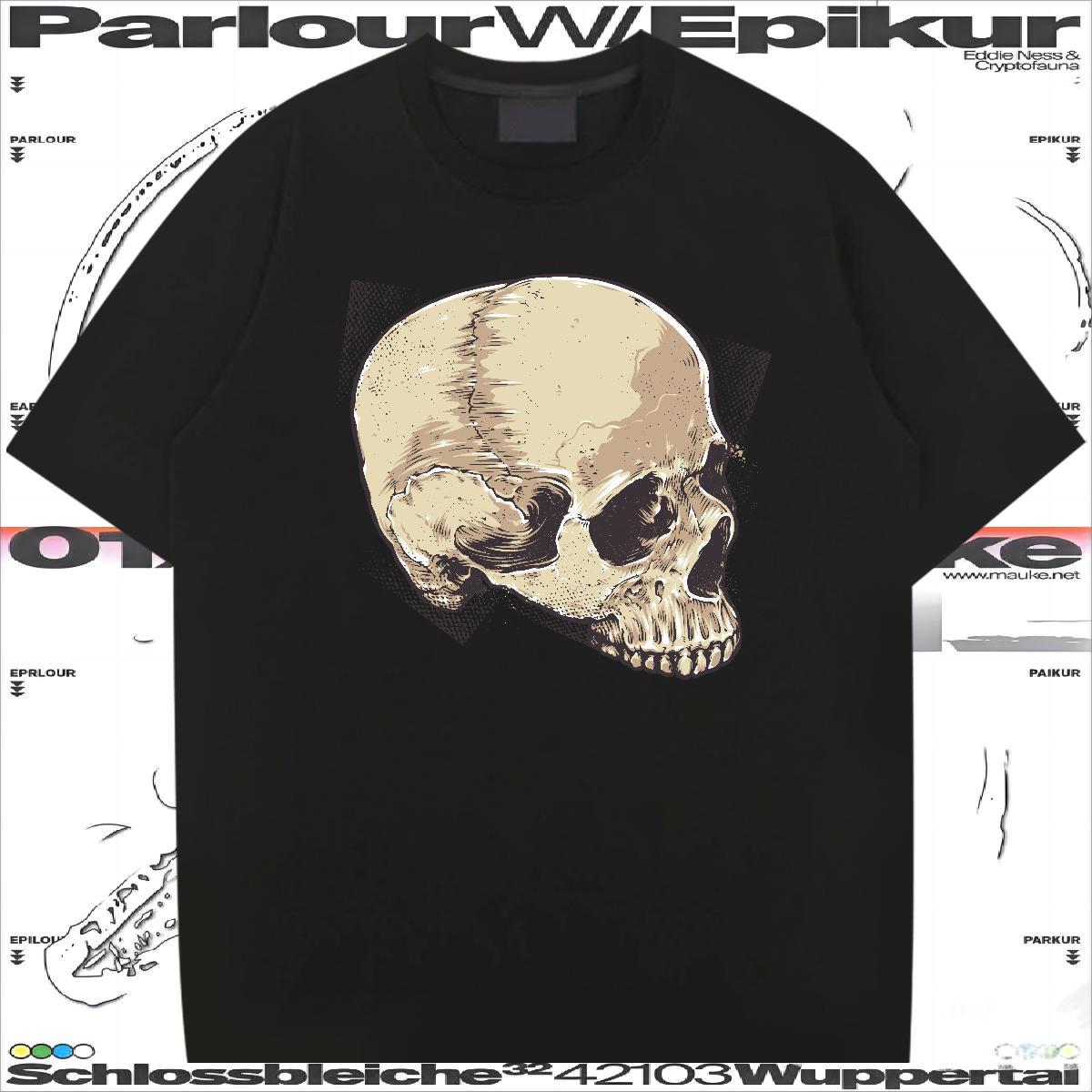 Designer T Shirt For Man 230g 100% Cotton skull Summer Casual Custom Print Plus Size O-Neck Short Sleeve Men Tshirts 2024 New Tops Tees