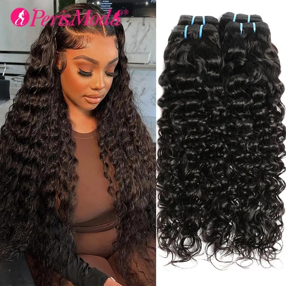 PerisModa Water Wave Bundles for Women Peruvian Weaving Virgin Human Hair s Wet and Wavy 134 Pcs 240801