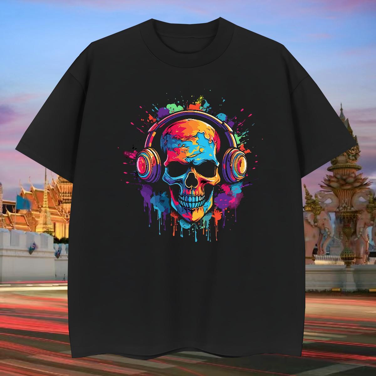 Loose Men T Shirts 100% Cotton 230g skull Summer Casual Custom Anime Breathable Soft Men Clothes T-Shirt 2024 Designer Tees Shirts