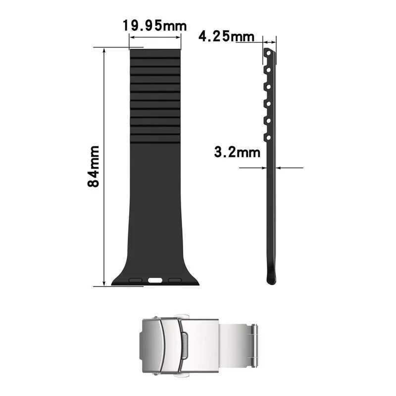 Silicone Strap for iwatch Band 44mm 40mm 45mm 41mm 49mm 42mm Smartwatch Correa Bracelet Iwatch Series 3 5 6 Se 7 8 9 Ultra Z240824