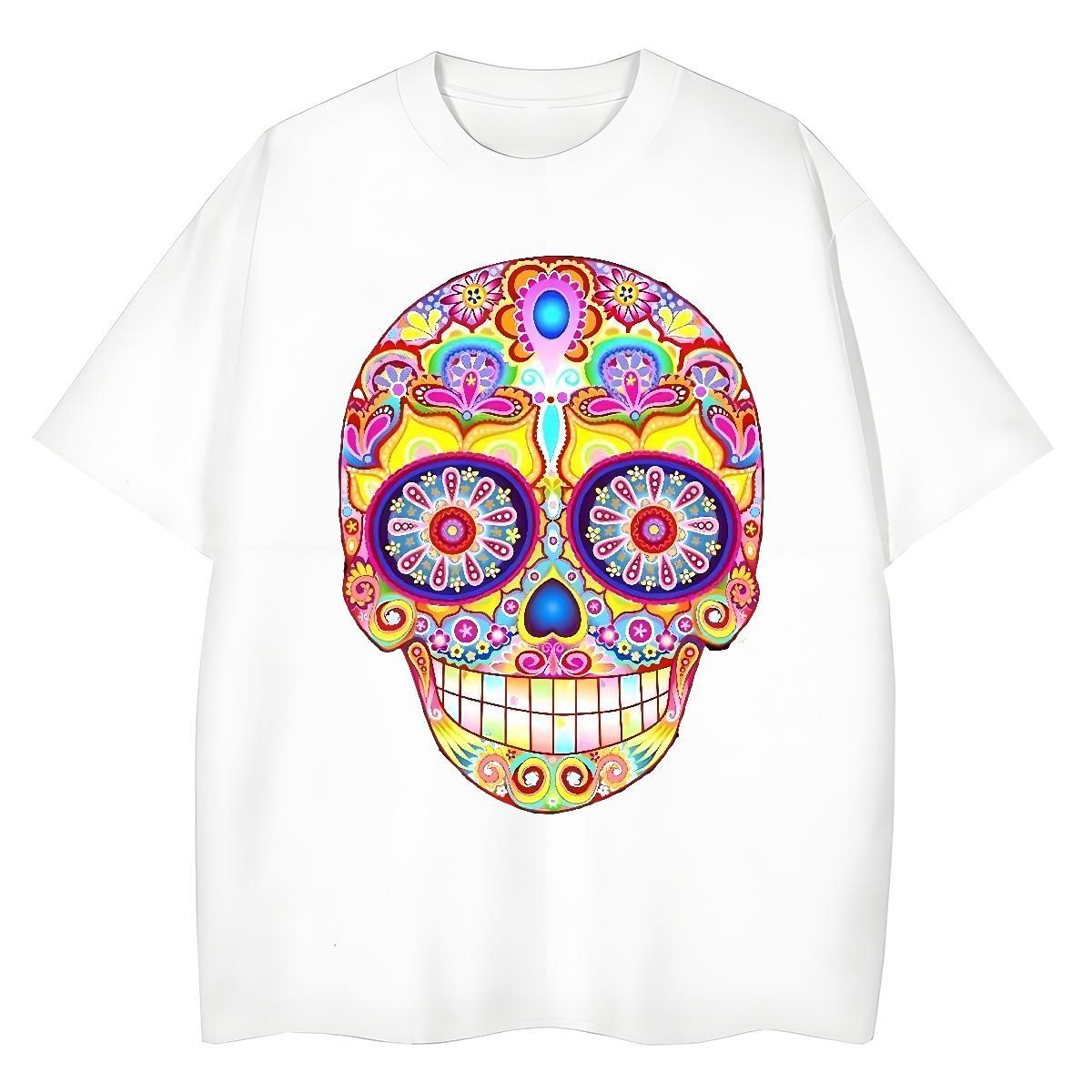 Cool Design Men T Shirts 100% Cotton 230g skull Outdoor Custom Print Plus Size O Neck Short Sleeves Men Tees DIY Customized Wear