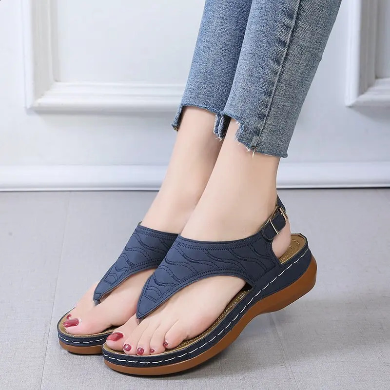 Summer Oxford Womens Sandals Flat Slide Pu Leather Flip Buckle Womens Shoes 2024 Roman Fashion Womens Slide 240823
