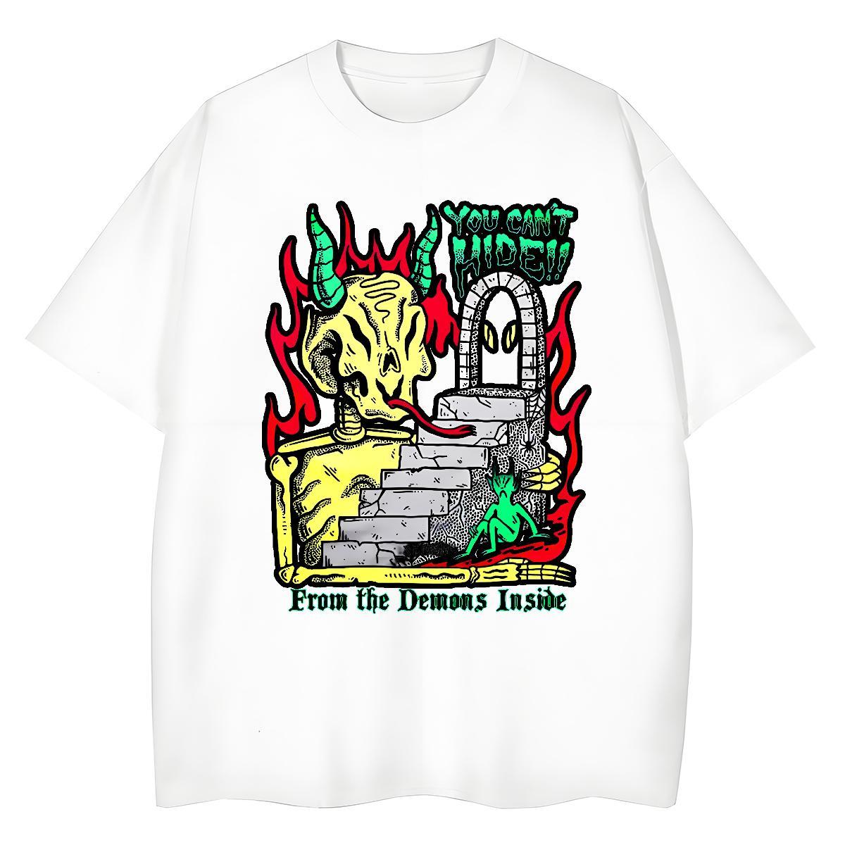 Designer Nice Tshirt for Man Woman 230g Pure Cotton demon Casual Beach T Shirts Women Crew Neck DIY Logo Tops Tees