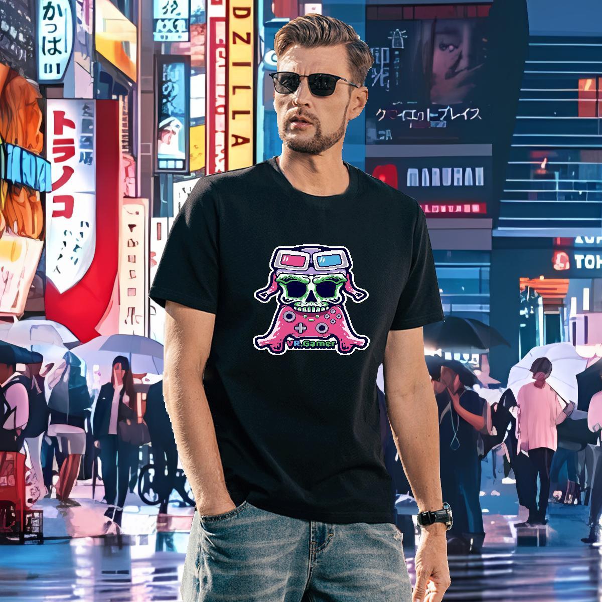 Cool Design T-Shirts 100% Cotton 230g skull Daily Outfit DIY Printed Breathable Short Sleeve Couples T Shirts New Arrival Clothes