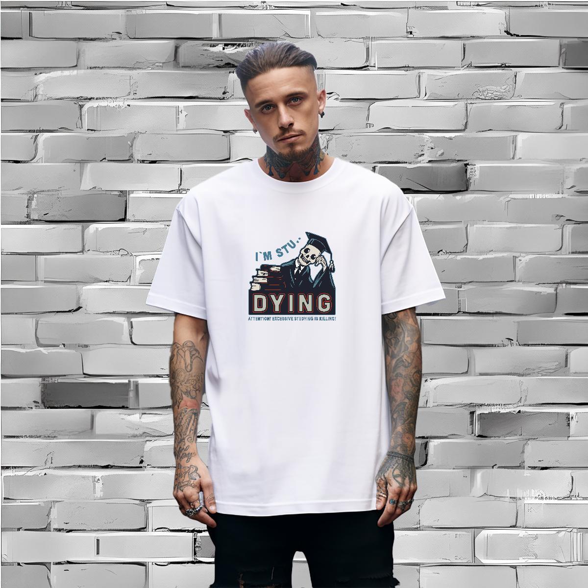 Soft T Shirt For Man 230g Pure Cotton skull Summer Casual Skull Short Sleeve Soft Mens Tshirts New Tees Shirts