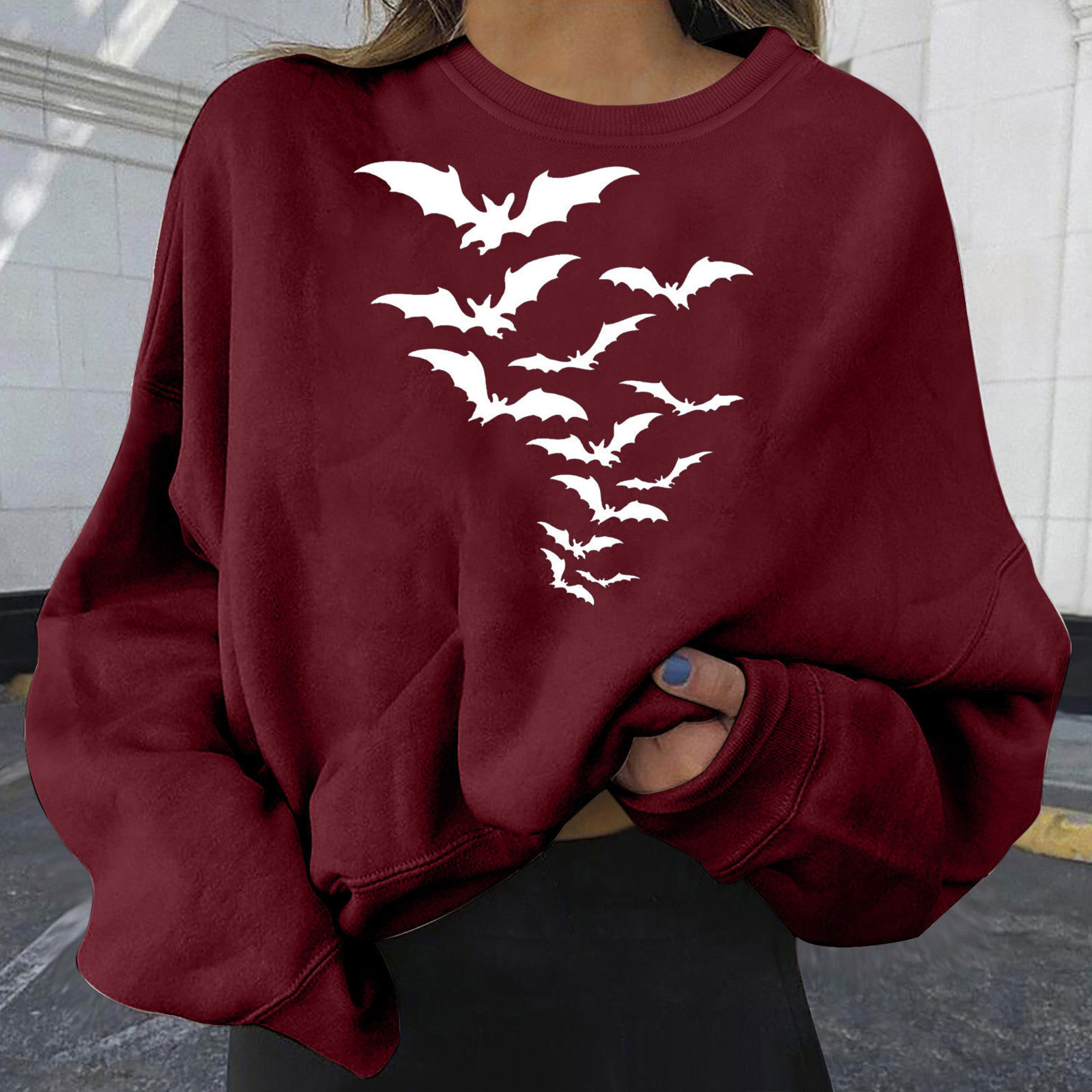 New Halloween personalized printed fashionable hoodie loose plus size for women dongdumaoyi