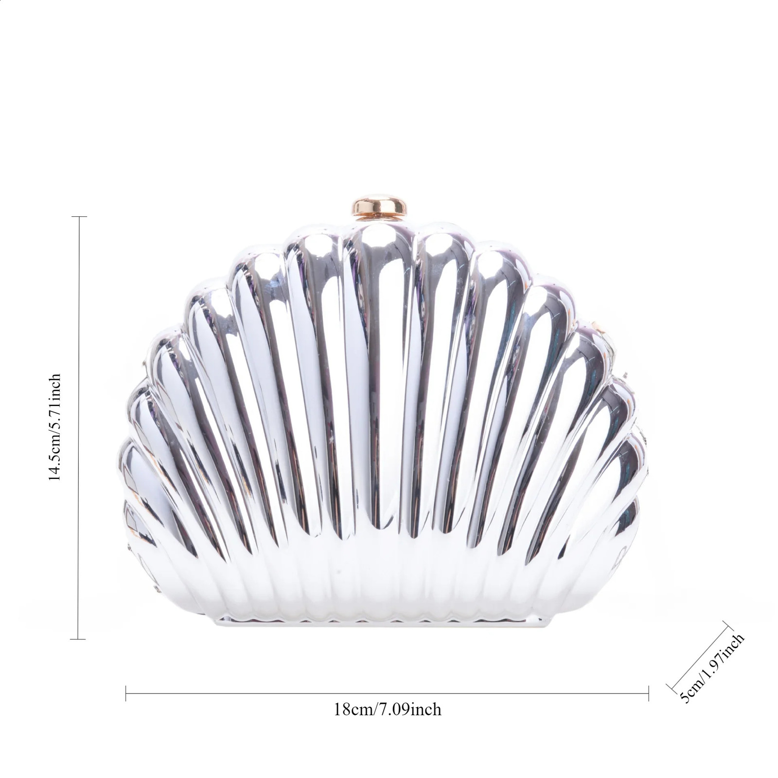 Ladies fashionable shell shaped dinner handbag with glossy and elegant acrylic color single shoulder crossbody bag 240824Z